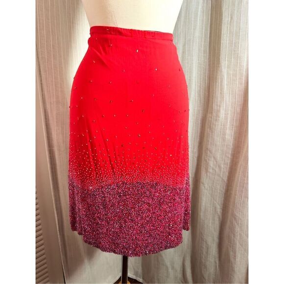 Emma Black | Women’s | Skirt Sets | Size 6/8 | Vintage Two-Piece Sequined Red Dr - Picture 6 of 12